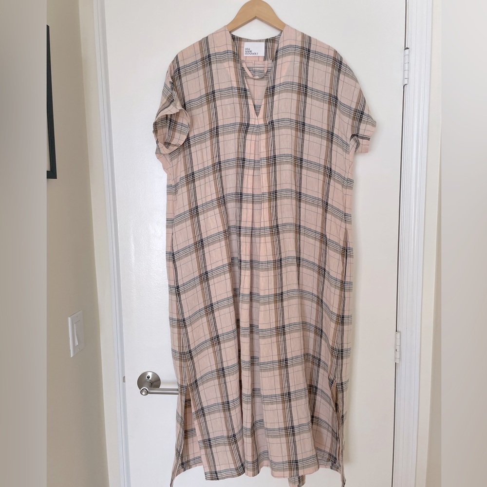 Lisa Marie Fernandez linen land gauze midi dress, size 3